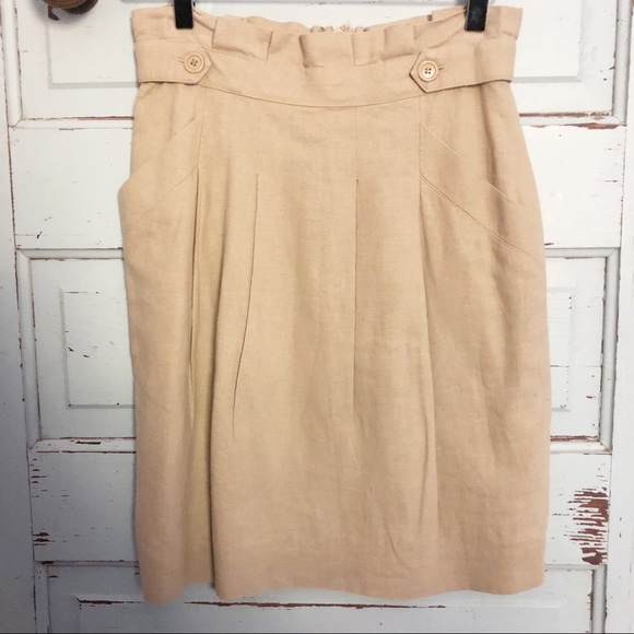 BCBGMaxAzria Dresses & Skirts - BCBG MaxAzria Paper Bag Waist Linen Blend Skirt